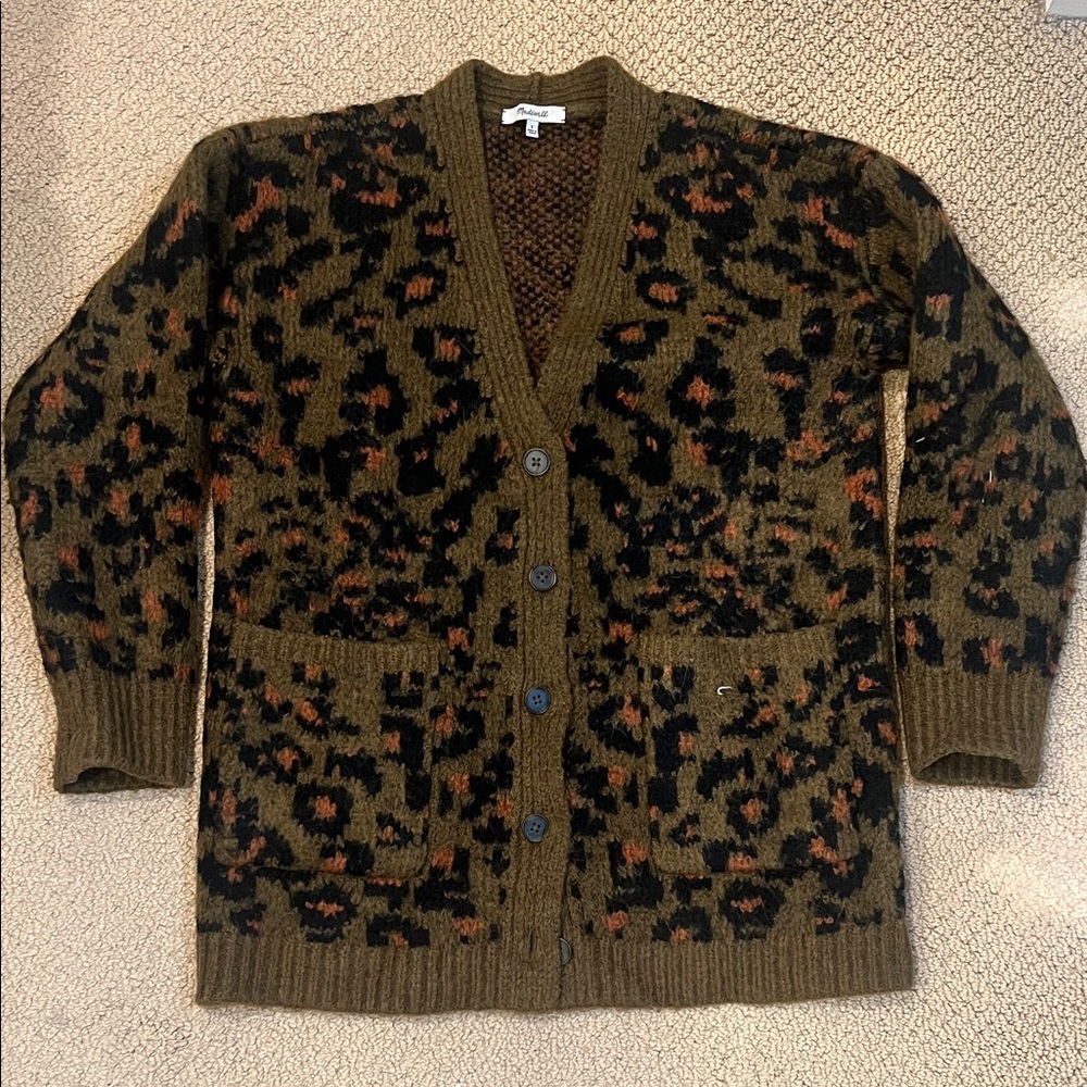 Leopard Print Cardigan Sweater